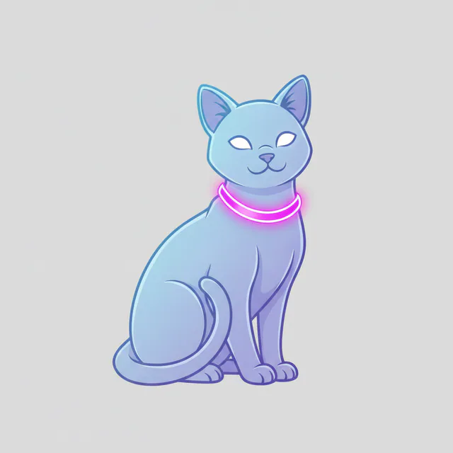 Spinx the Neon Cyber Cat Mascot